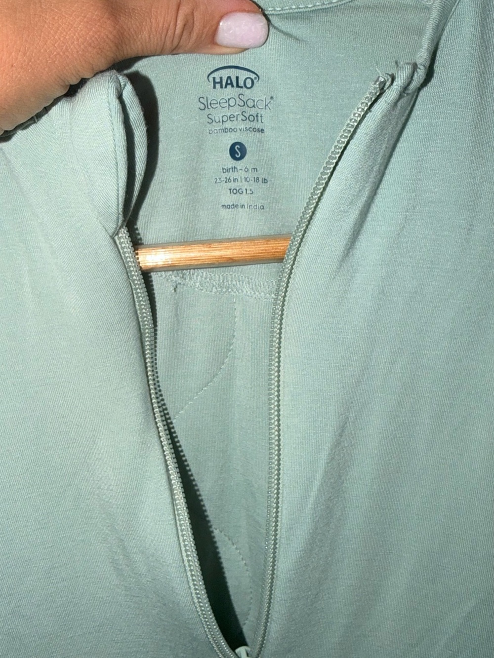 HALO Sleepsack Buttery Soft Rayon Bamboo Wearable Blanket Sage 0-6M S 1.5tog - Picture 2 of 6